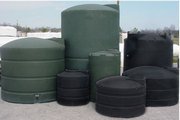 1000 Gallon Vertical Straight Wall Water Storage Tank in Black